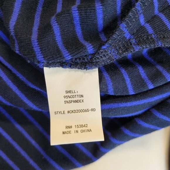 Melloday Women's Blue Black Stripe Long Sleeve Mid Length Dress Size S NWT - Picture 7 of 10